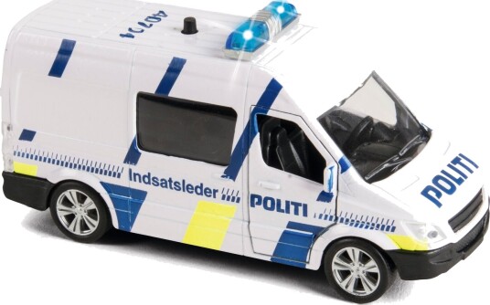 Speed Car Norsk Politibil I Metall Lys & Lyd Pull Back Åpne Dører 13cm 3+  År
