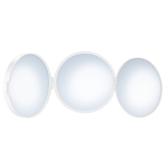 Smedbo 623 Reisespeil 3 Speilsider- Normal/5x/12x Hvit Matt