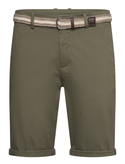 Lindbergh Superflex Chino Shorts W?. Belt - Khaki green - S