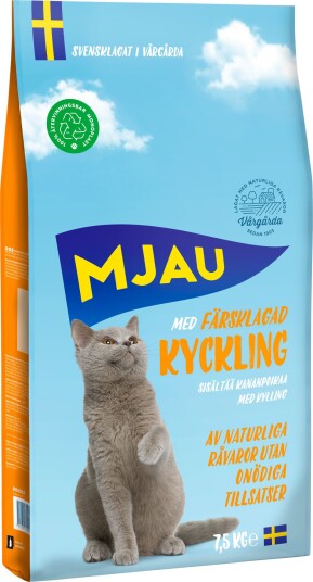 Mjau tørrfôr tørrfôr med kylling 2 x 7.5 kg