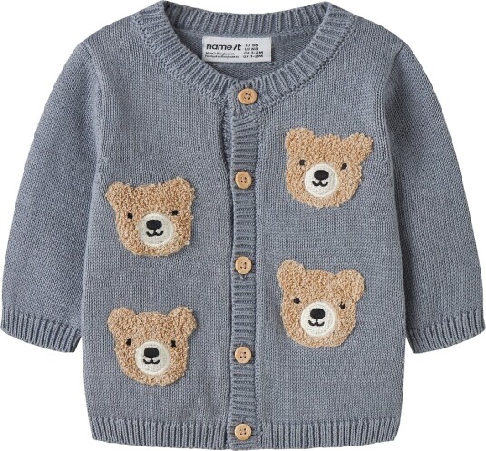 Name It Cardigan - Strikk - NbmObase - Tradewinds - Name It - 50 - Cardigan Grå Marineblå