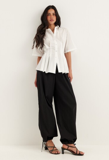 Bubbleroom Short Sleeve Waist Shirt