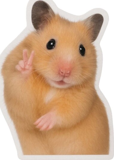 Klistremerke Vinkende Hamster 4 Klistremerker