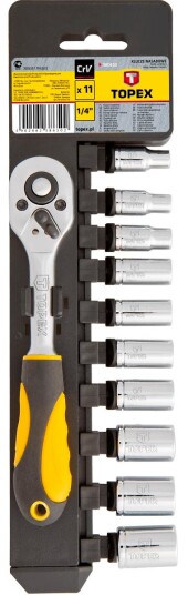 PIPESETT 1/4" 11deler 6/24 m/SKRALLE TOPEX