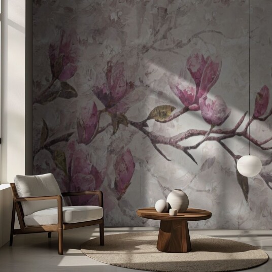 Tapet Rosa Magnolia Blomst Tapet Rosa Magnolia Blomst