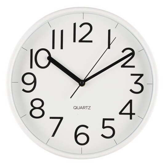 Tiempo 30 cm veggklokke med lydløs mekanisme Hvit Tiempo 30 cm veggklokke med lydløs mekanisme Hvit