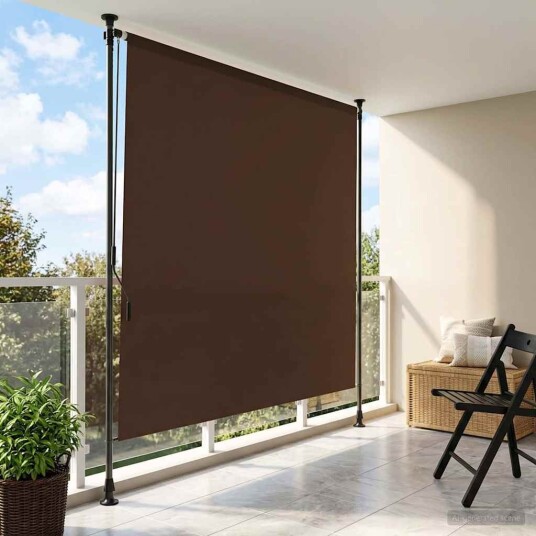 vidaXL Utendørs Rullegardin Brun 150 x 270 cm
