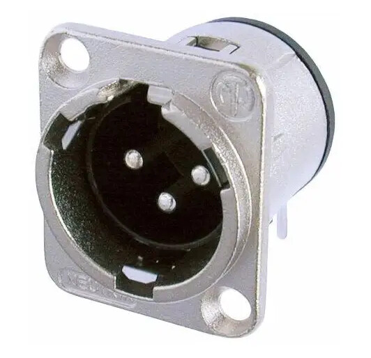 Neutrik xlr plugg 3p chassi hann sølv D type 3MD H Neutrik xlr plugg 3p chassi hann sølv D type 3MD H