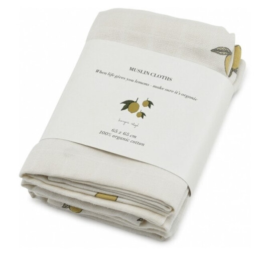Muslin Konges Sløjd 3pk Lemon Muslin Konges Sløjd 3pk Lemon