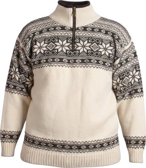 House of Yarn Hygge Unisex Genser med Glidelås Str. M 506-184F512 Offwhite