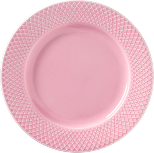 Lyngby Porcelæn Rhombe tallerken rosa 21 cm