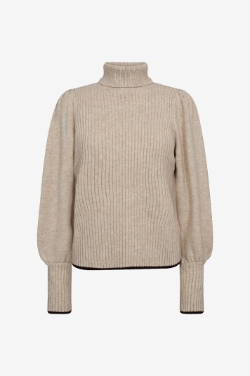 Co’couture  Genser ccRow Puff Rib Roll Neck Beige