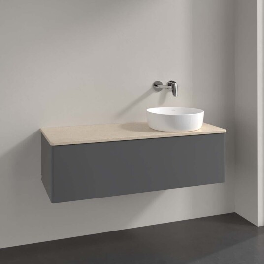 Villeroy & Boch Antao Servantskap med 1 skuff 120x50x36 cm m/lys Antrasitt/Crème