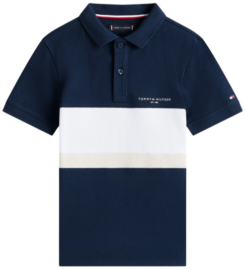 Tommy Hilfiger Mini Corp Emb Clrblock Polo Ss Navy 176 Tommy Hilfiger Mini Corp Emb Clrblock Polo Ss Navy 176