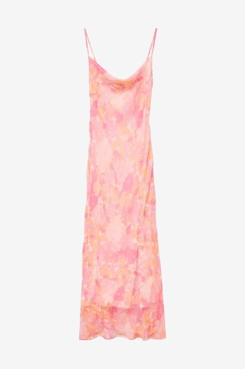 Vero Moda Maxikjole vmSmilla SL 7/8 Waterfall Dress Wvn Rosa