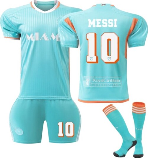 2024 Inter Miami CF Borte Fotballtrøye med Sokker for Barn Nr. 10 Messi