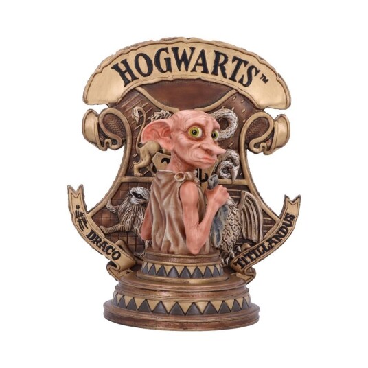 Nemesis Now Harry Potter Dobby Bokstøtte med Hogwarts Crest Nemesis Now Harry Potter Dobby Bokstøtte med Hogwarts Crest