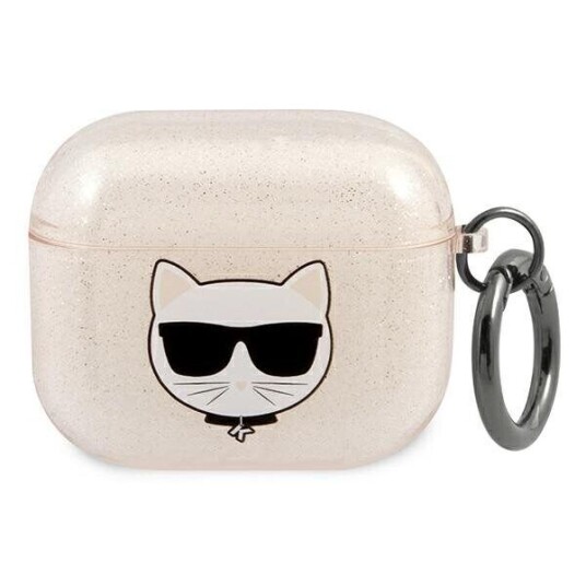 Karl Lagerfeld Airpods 3 Deksel Choupette Glitter Gull Karl Lagerfeld Airpods 3 Deksel Choupette Glitter Gull