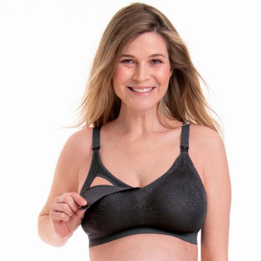 Anita BH Maternity Essential Lace Nursing Bralette Morkgra  Large Dame
