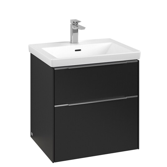 Villeroy & Boch Subway 3.0 Servantskap m/2 skuffer 572x576x478 mm Vulkansort Matt Villeroy & Boch Subway 3.0 Servantskap m/2 skuffer 572x576x478 mm Vulkansort Matt