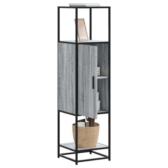  Highboard grå sonoma 35,5x35x139 cm konstruert tre og metall 8721102840968