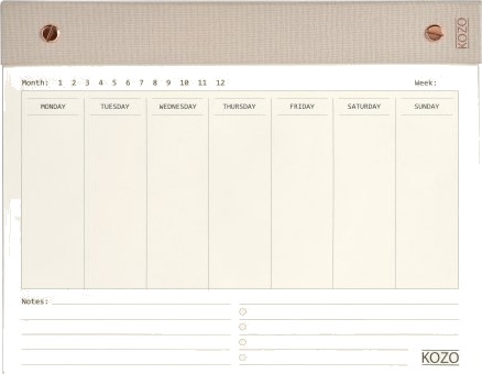 Kozo Ugeplanner 25X20cm Premium Sand