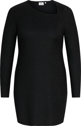 ONLY Carmakoma Carrichy L/S Asymetric Mini Dress Jrs   BLACK   46 48