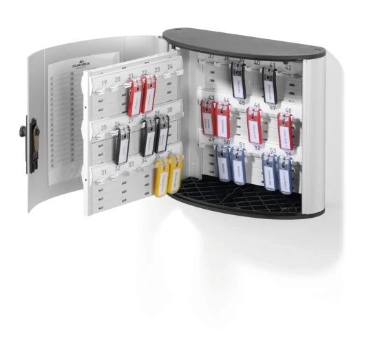 Durable Key Box Code 54 Nøkkelskap 54 Kroker Metallic Sølv