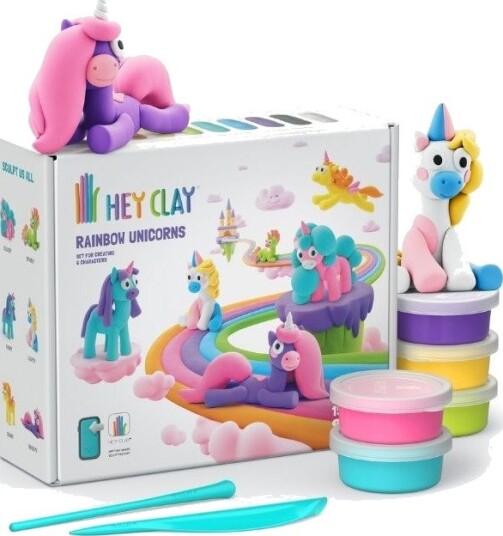 Hey Clay Rainbow Unicorns Modelleringsleire Med 6 Enhjørninger 15 Bokser Hey Clay Rainbow Unicorns Modelleringsleire Med 6 Enhjørninger 15 Bokser