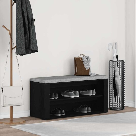 Skobenk svart eik 100x35x45 cm konstruert tre Skobenk svart eik 100x35x45 cm konstruert tre
