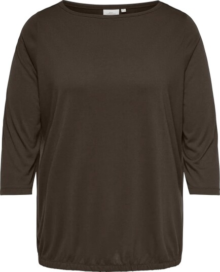 ONLY Carmakoma Carcarlinne 3/4 Boatneck Top Jrs Brown 42 44