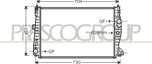 PRASCO AA090R002 Radiator motorkjøling