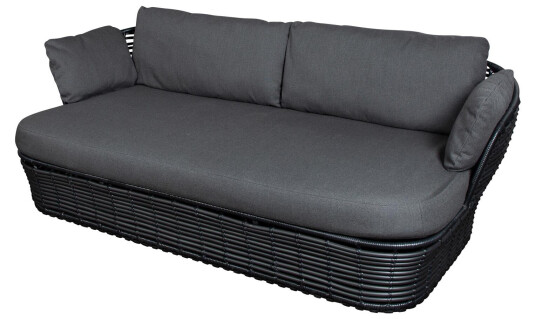 Cane-line Basket 2-seter sofa Svart med grå pute Grå