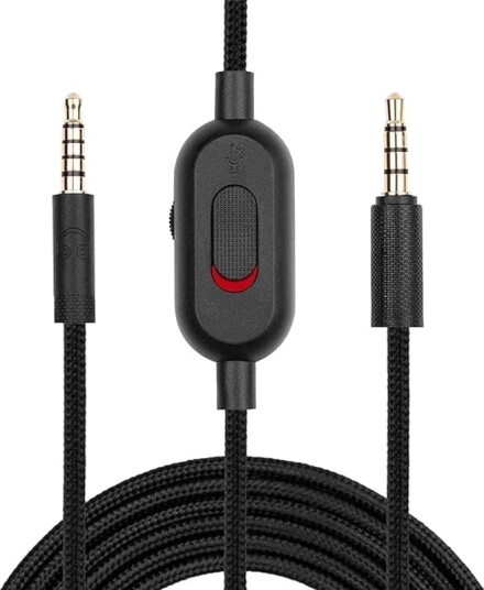 Hodetelefonens lydkabel med volumfunksjon til Logitech G Pro X