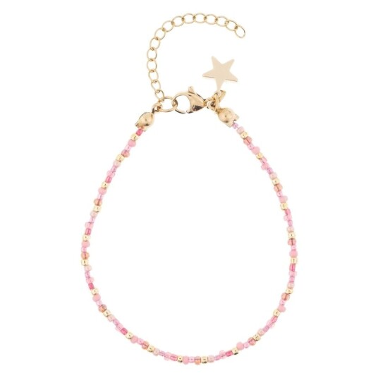 DARK Glass Bead Bracelet 2mm Rose Mix