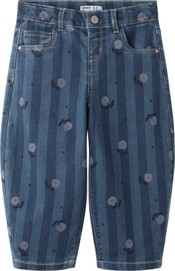 Name It Jeans   NmfBella Barrel   Medium+ Blue Denim/Blomster   Name It   2 år (92)   Jeans   Blå