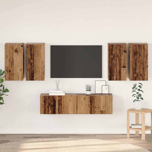 TV benksett 6 pcs Gammelt tre 60 x 30 x 30 cm Konstruert tre