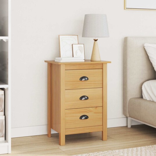 Nattbordskap HILL Honning brun 46 x 35 x 65 cm Massiv furu