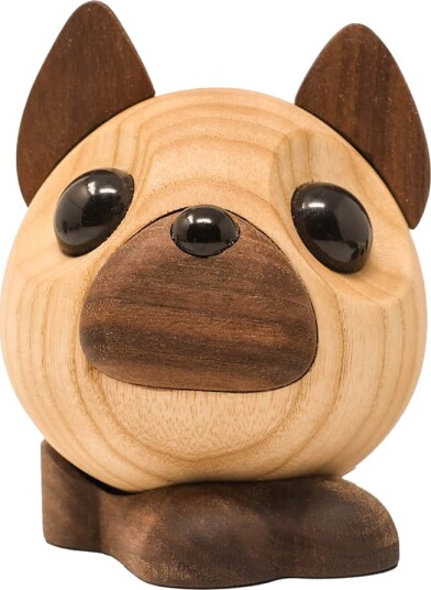 FableWood Benny fransk bulldog trefigur 10 cm i ask og valnøtt