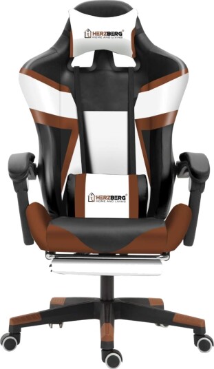 Herzberg HG 8082: Trefarget spill  og kontorstol med T formet aksentkaffe
