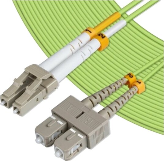 Microconnect Nettverkskabel Om5 Lc/Upc Sc/Upc Lc Sc Limegrønn 10 M