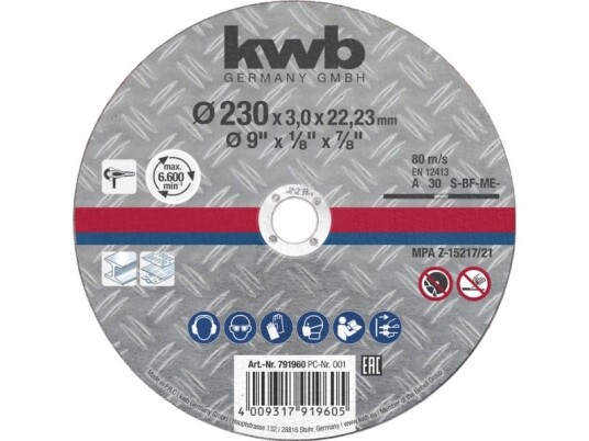 Kwb 791993, Kutteskive, Flatt Senter, Metall, Alle Merker, 2,54 Cm, 35,5 Cm Kwb 791993, Kutteskive, Flatt Senter, Metall, Alle Merker, 2,54 Cm, 35,5 Cm