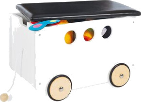 Pinolino Toy box med hjul Jim hvit