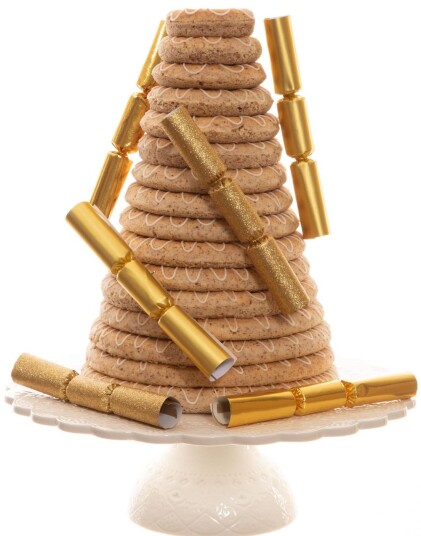 6 stk Smell Bon Bon med Vits og Hatt Metalisk Gull 15 cm