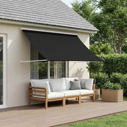 vidaXL Markise Svart 300 x 150 cm 180 g / m² Polyester med PU-belegg