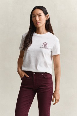 Gant Reg Graphic Ss T Shirt White L