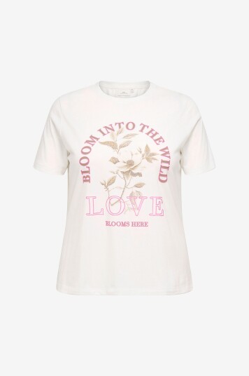 Only Carmakoma   T skjorte carPayton SS O neck Jeans Tee Jrs   Hvit