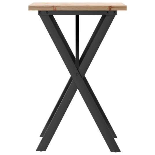 Spisebord X-ramme 50x50x75,5 cm heltre furu og støpejern 3282757