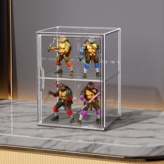 Stablebar gjennomsiktig oppbevaringsboks Magnetisk sugebokhylle Handbag Display Rack Stil: Enkelt skillevegg