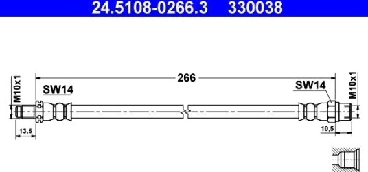 ATE 24.5108 0266.3 Bremseslange